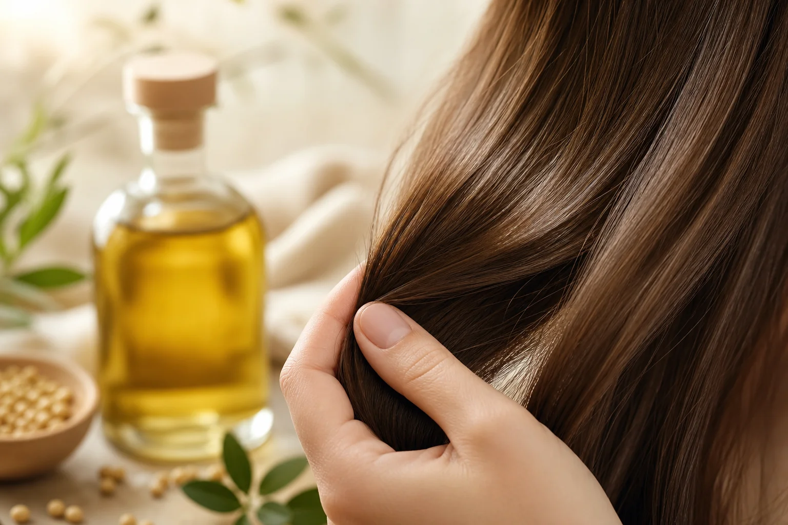Soins capillaires aux huiles essentielles